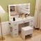 Costway Vanity Desk with Mirror and Lights Storage Stool Power Outlets 3 Lighting Colors
